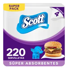 SCOTT - Servilletas Super Absorbentes Empaque 220 Und