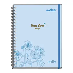 LOS ANDES - Cuaderno Espiral Andes Cuadriculado Tapa Dura Softy A4 160 Hojas