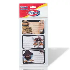 PEGAFAN - Etiquetas Escolar Colores Pirata Bolsa 12 Und