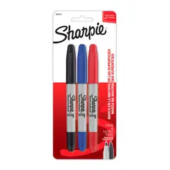 SHARPIE - Plumones Permanentes Twin Tip Clásico Blíster 3 Und