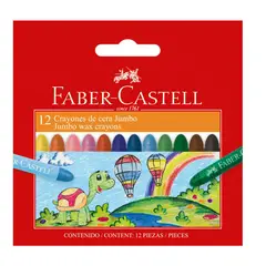 FABER CASTELL - Crayones Jumbo Estuche 12 Und