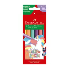 FABER CASTELL - Plumones Fiesta 45 Pastel Estuche 6 Und