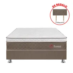 FORLI - Cama Americana Boreal 2 Plazas + 2 Almohadas + Protector