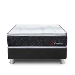 FORLI - Cama Americana Golden Queen + 2 Almohadas + Protector