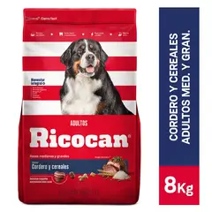 RICOCAN - Alimento Seco Perros Adultos Medianos Cordero Bolsa 8 Kg