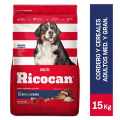 RICOCAN - Alimento Seco Perros Adultos Medianos Cordero Bolsa 15 Kg