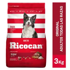 RICOCAN - Alimento Seco Perros Adultos Original Bolsa 3 Kg