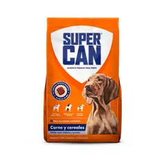 SUPERCAN - Comida para perros adultos medianos y grandes sabor carne y cereales de 3 kg