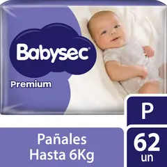 BABYSEC - Pañales Premium Talla P Empaque 62 Und