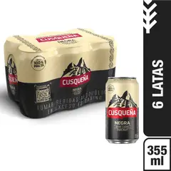 CUSQUEÑA - Cerveza Negra Sixpack Lata 355 mL
