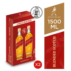 JOHNNIE WALKER - Whisky Red Label Pack 2 Botellas 750 mL