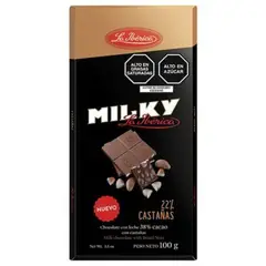 LA IBERICA - Chocolate en Barra Milky con Castaña Empaque 100 g