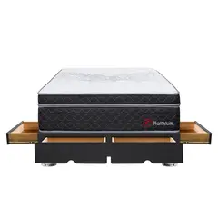 FORLI - Cama Platinium Pockt 2 Plz Con 4 Cajones + 2 Almohadas + Protector