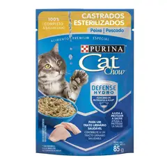 CAT CHOW - Alimento Húmedo Para Gatos Esterilizados Sabor Pescado Empaque 85 g
