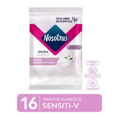 NOSOTRAS - Pañitos Íntimos Sensiti V Empaque 16 Und