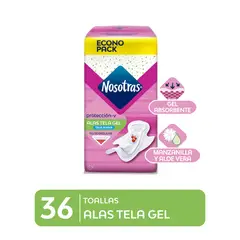 NOSOTRAS - Toallas Higiénicas con Alas y Gel Empaque 36 Und