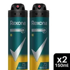 REXONA - Pack Antitranspirante Masculino V8 Pack 2 Und 150 mL