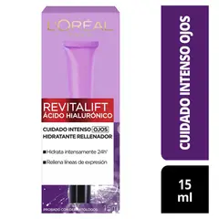 LOREAL PARIS - Crema para Ojos Loreal Revitalift Hialurónico Anti Arrugas Caja 15 mL