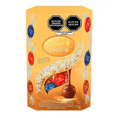 LINDT - Bombones de Chocolate Lindor Mini Cornet Caja 75 g