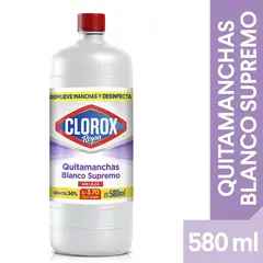 CLOROX - Quitamanchas Líquido Ropa Blanca Botella 580 mL