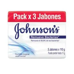 JOHNSONS - Jabón Adulto Remueve Bacterias Original Empaque 6 Und 110 g