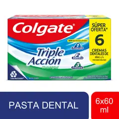 COLGATE - Crema Dental Triple Acción Menta Caja 6 Und