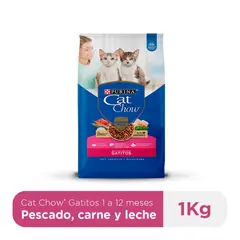 CAT CHOW - Alimento Seco Gatitos Carne Pescado Leche Bolsa 1 Kg