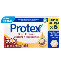 PROTEX - Jabón Barra Nutri Protect Macadamia Empaque 6 Und