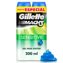 GILLETTE - Gel de Afeitar Mach3 Sensitive Empaque 2 Und
