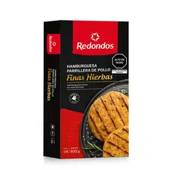 REDONDOS - Hamburguesa Parrillera de Pollo Finas Hierbas Caja 600 g