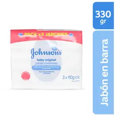 JOHNSONS - Jabón en Barra Bebé Original Tripack Caja 330 g