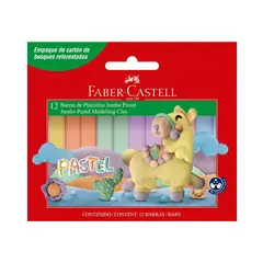FABER CASTELL - Plastilina Jumbo Pastel Caja 12 Und
