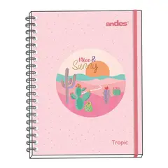 LOS ANDES - Cuaderno Espiral Andes Cuadriculado Tropical A4 160 Hojas