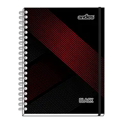 LOS ANDES - Cuaderno Espiral Andes Cuadriculado Tapa Dura Black A4 160 Hojas