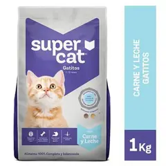 SUPERCAT - Alimento Seco Gatitos Carne y Leche Bolsa 1 Kg