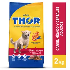 THOR - Alimento Seco Perros Adultos Carne Cereales Bolsa 2 Kg