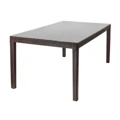 REYPLAST - MESA TAVARUA 180 X 95 MOD RATAN CON VIDRIO TEMPL