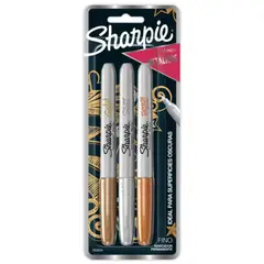 SHARPIE - Plumones Permanentes Punta Fina Metálico Blíster 3 Und