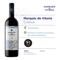 MARQUES DE VITORIA - Vino Tinto Marqués de Vittoria Crianza Botella 750 mL