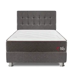 FORLI - Cama Bio Queen + Cabecera + 2 Almohadas + Protector