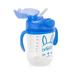 DR BROWNS - Vaso de transición antiderrame azul