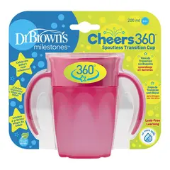 DR BROWNS - Vaso Cheers 360° Rosa de