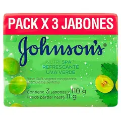 JOHNSONS - Jabón Barra Adulto Uva Verde Empaque 3 Und