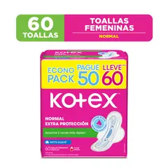 KOTEX - Toalla Higiénica Normal Empaque 60 Und