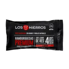 LOS HIERROS - Hamburguesa Premium de Res Empaque 4 Und