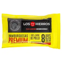 LOS HIERROS - Hamburguesa Premium Clásica de Pollo Empaque 504 g