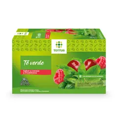 TOTTUS - Infusión Té Verde Cereza y Frambuesa Caja 20 Sobres