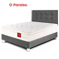 PARAISO - Dormitorio Royal Prince 1.5 Plazas Acero + Almohada Viscoelástica + Protector