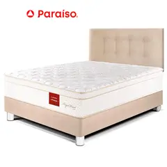 PARAISO - Dormitorio Royal Prince 1.5 Plazas Champagne + Almohada Viscoelástica + Protector