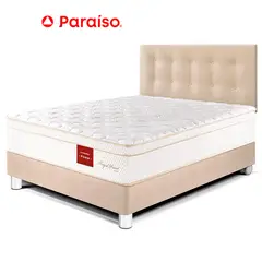 PARAISO - Dormitorio Royal Prince 2 Plazas Champagne + 2 Almohadas Viscoelásticas + Protector